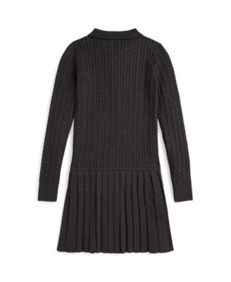 Girls' 7-16 Mini-Cable Long Sleeve Sweater Dress