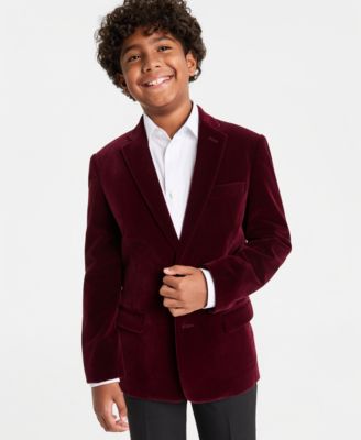 Big Boys Velvet Sport Coat, Twill Shirt & Flex Stretch Performance Pants