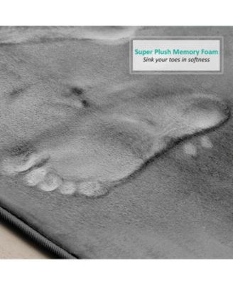 2 Piece Ultra Soft Non-Slip Plush Memory Foam Bath Rug Set - Small & Large