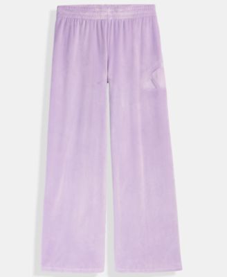 Big Girls' S-XL Elastic Waistband Wide Leg Velour Pants