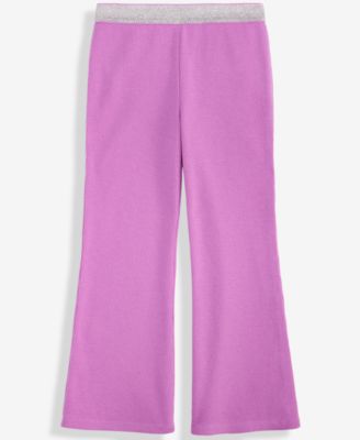 Baby and Toddler Girls Glitter-Waist Ribbed Flare Pants