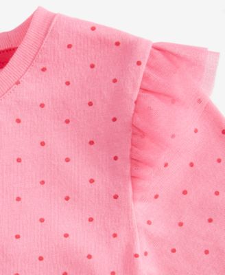 Girls Toddler 2T-4T Polka Dot Ruffle Long-Sleeve Top, Macy's Exclusive