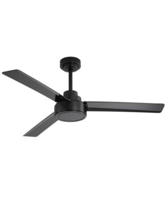52-inch Modern Black 3-Blade without Light Ceiling Fan with Six Speed Remote Control and Timing Function for Indoor