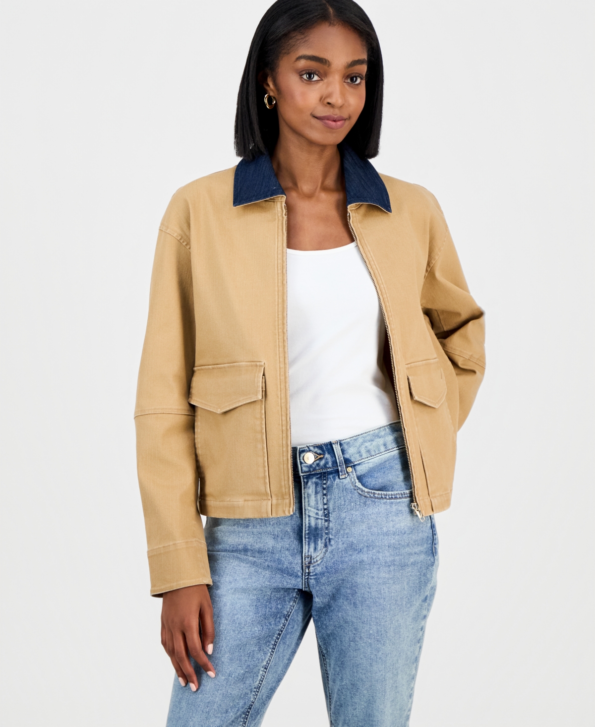 Nautica Jeans Women's Spread-Collar Zip-Front Jacket