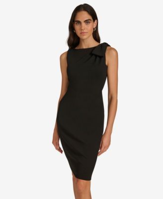 Women's Bow Shoulder Sheath Dress