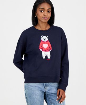 Women's Bear-Graphic Crewneck Sweatshirt