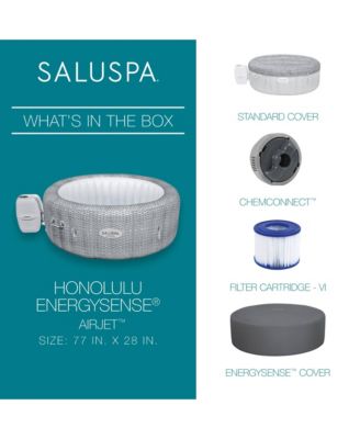 SaluSpa Honolulu AirJet Inflatable Hot Tub with EnergySense Cover, Grey