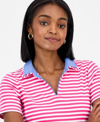 Women's Cotton Double-Collar Polo T-Shirt