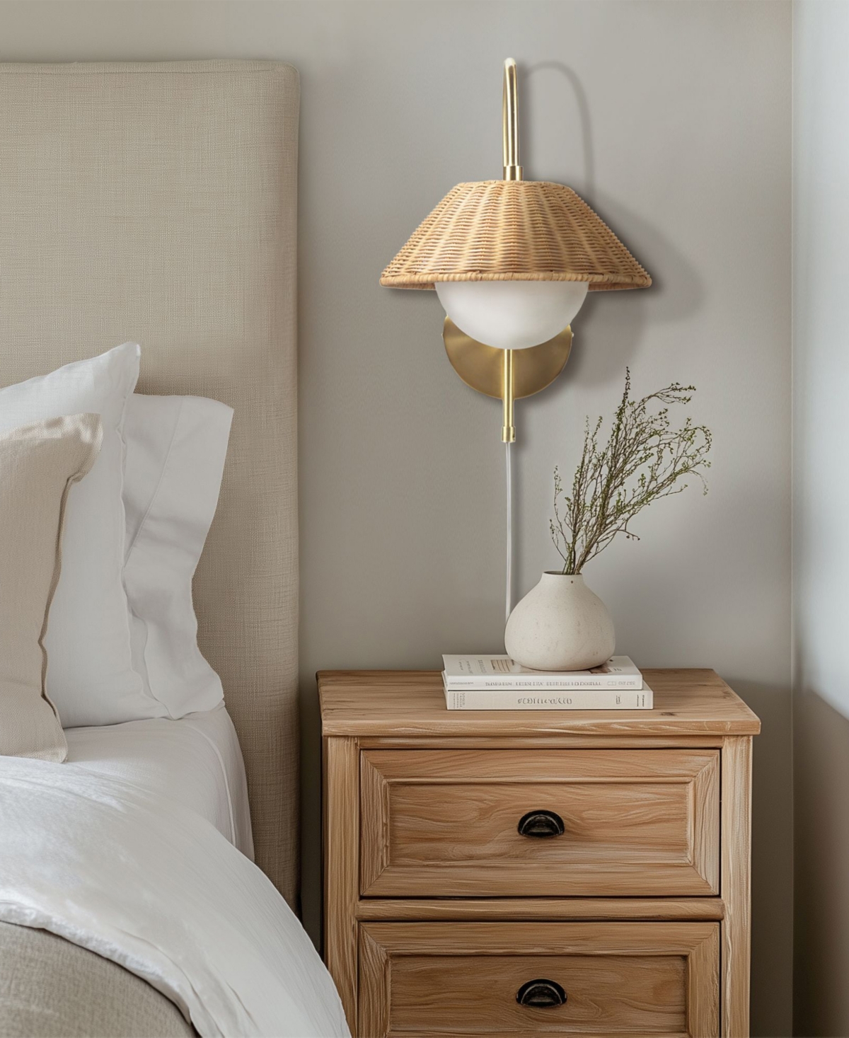 Ink+Ivy Laguna Rattan Weave Wall Sconce