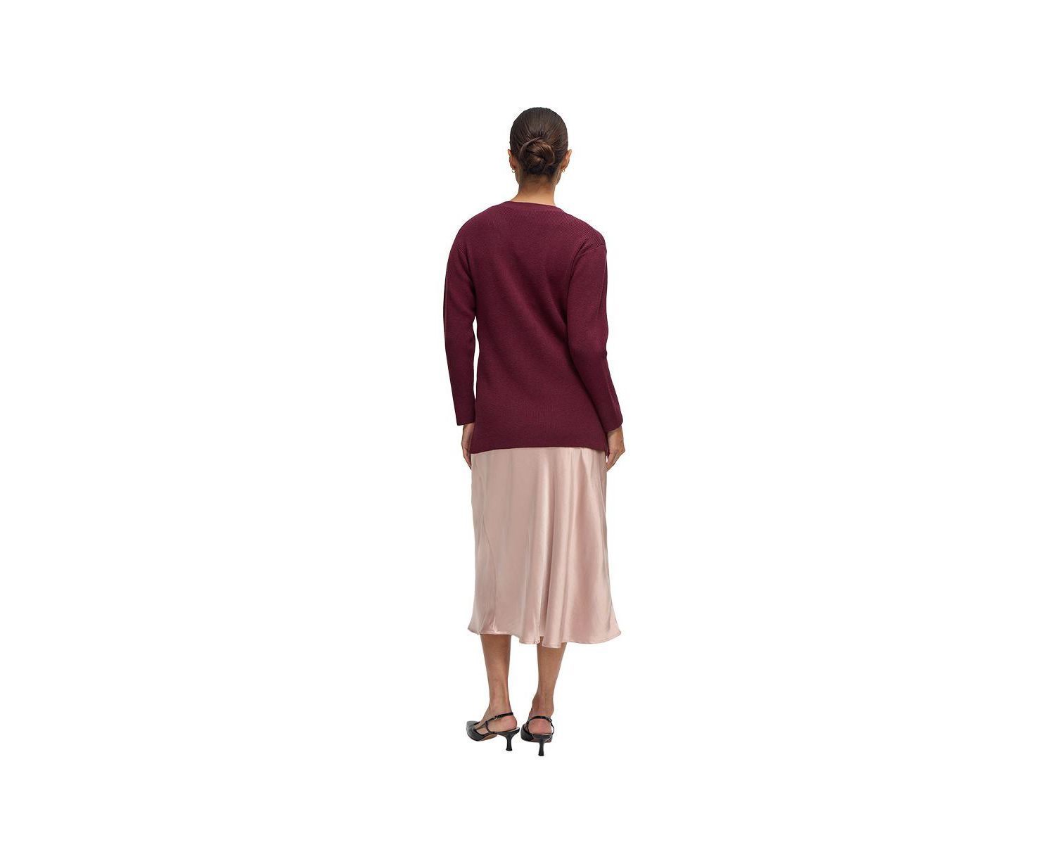 Maternity Satin Midi Skirt