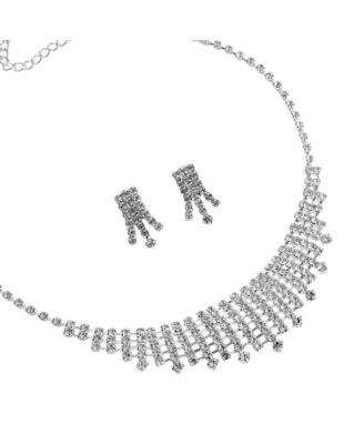 Silver-Plated Stone Jewellery Set