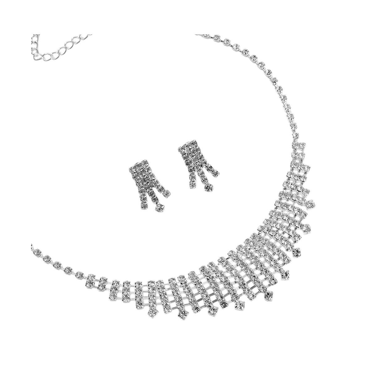 Sohi Silver-plated Stone Jewellery Set In Silver