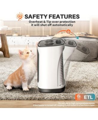 Portable Electric Space Heater, Small Ceramic Heater Fan with Thermostat, Tip-Over and Overheat Protection,Fast Heating for Home/Office,1500W