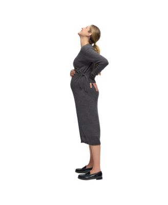 Maternity Ingrid + Isabel Cozy V Neck Midi Sweater Dress