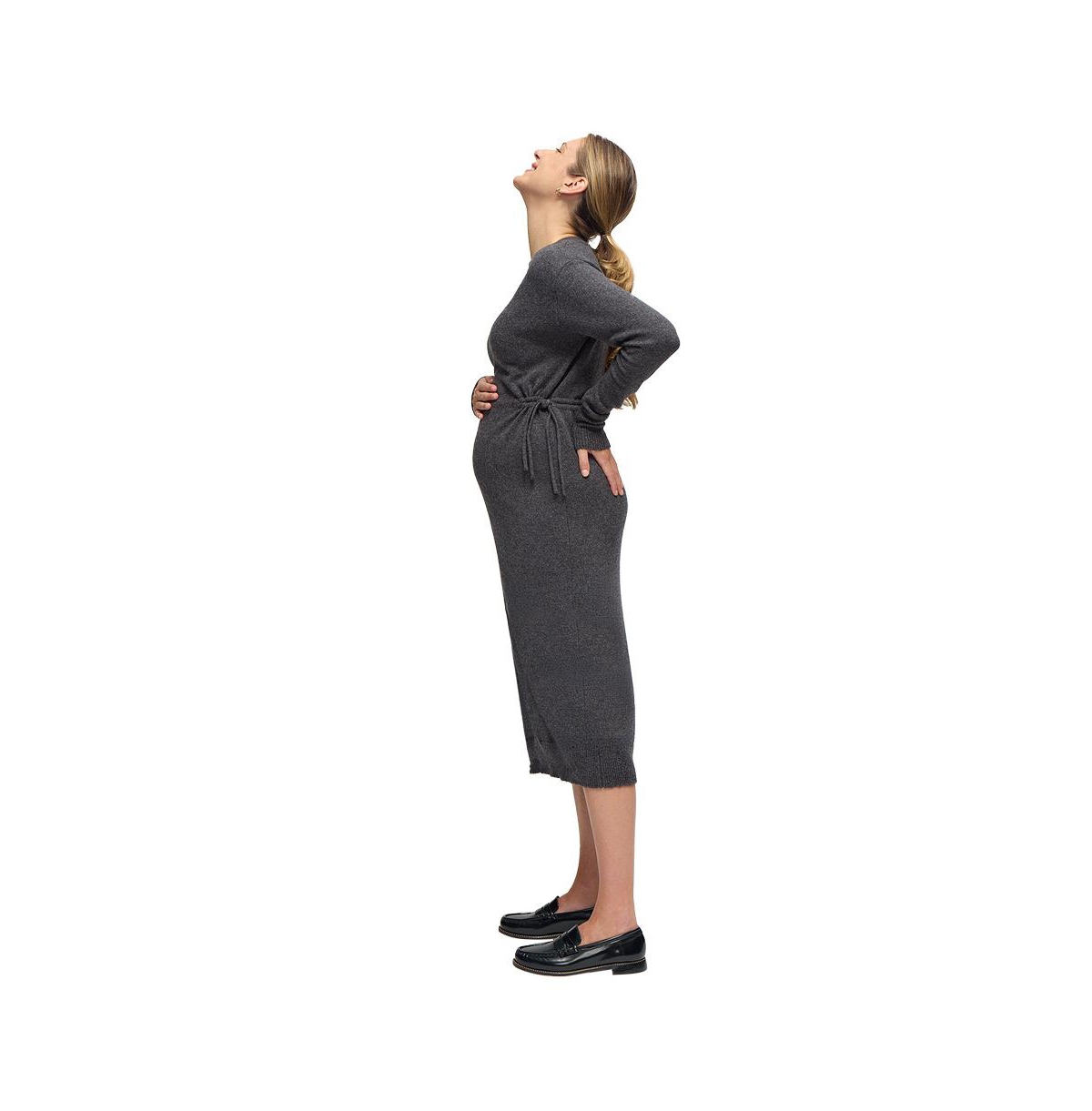 Ingrid + Isabel Maternity Ingrid + Isabel Cozy V Neck Midi Sweater Dress