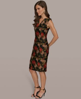 Petite Printed Jacquard Midi Dress