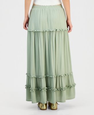 Juniors' Ruffle-Tier Maxi Skirt