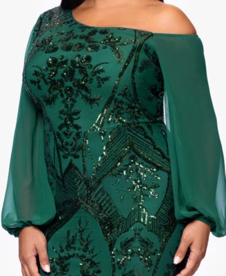 Plus Size Sequin Detail Long Sleeve Dress