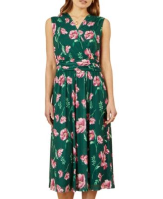Women's Floral Mesh Midi Skater Dress