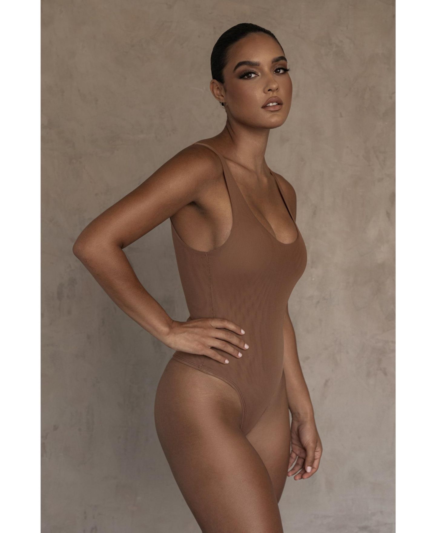 Боди Undergarment, сетка — JLUXLABEL, цвет: Коричневый — фото 4