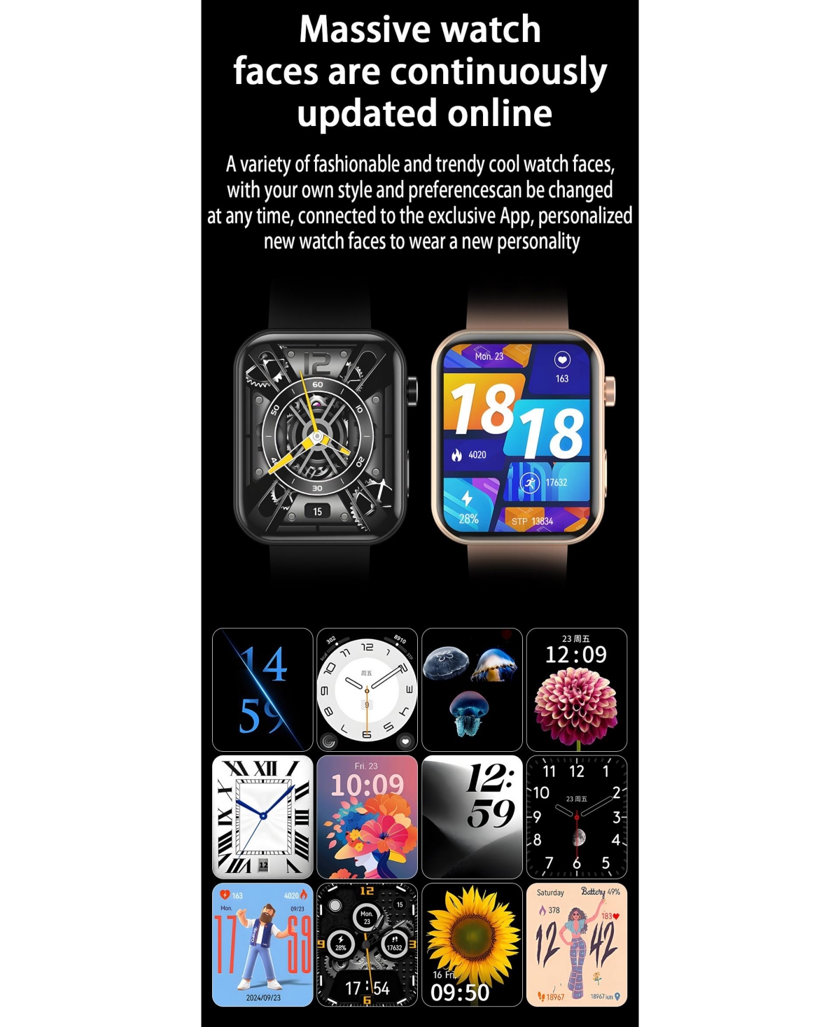 Ruxing Smart 1.91'' Smart Watches for Women Men Photography multifunctional With Bluetooth Call, Health Monitoring, IP67