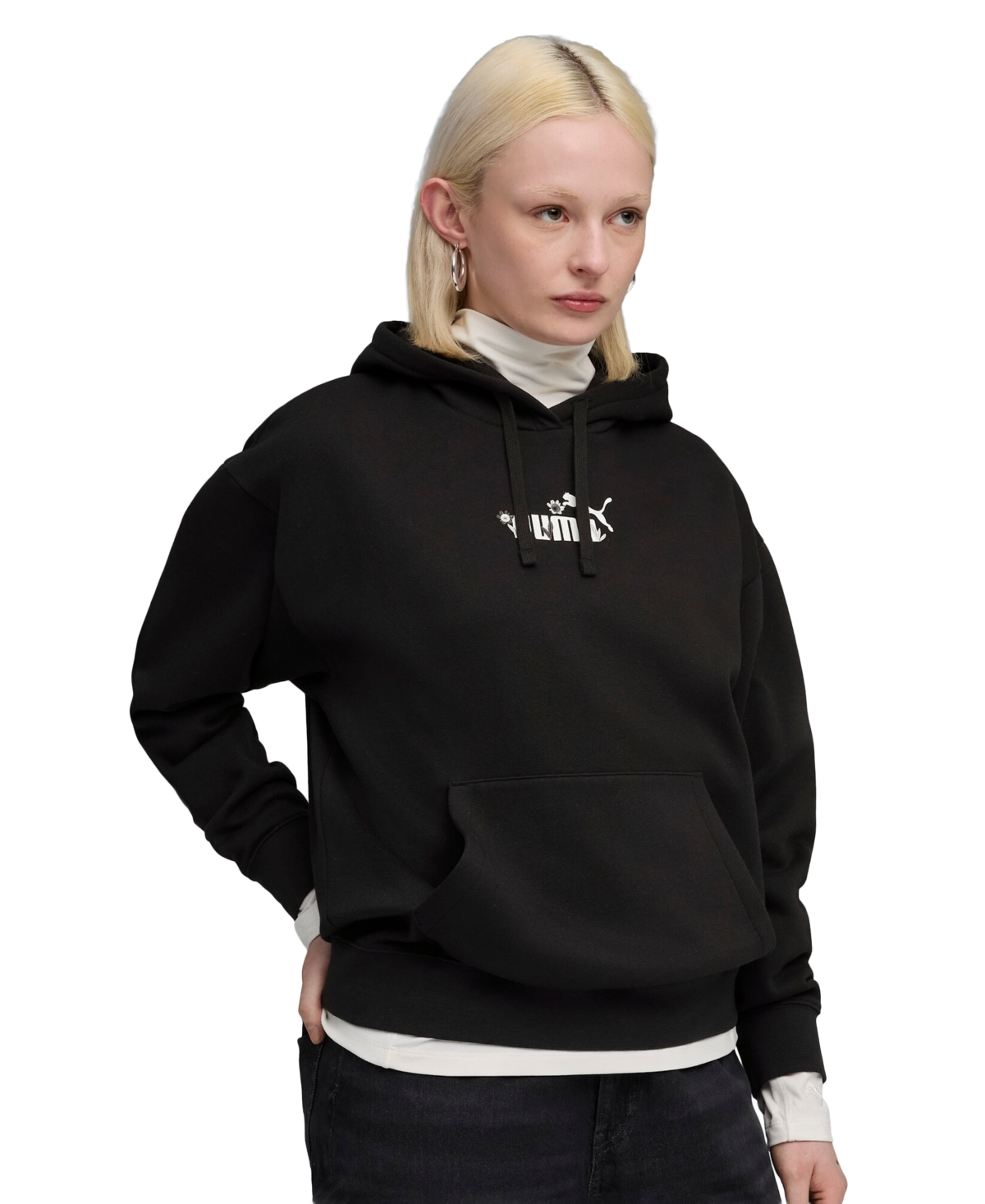 Puma Women's Essential Comfort Hoodie Sweatshirt In Black