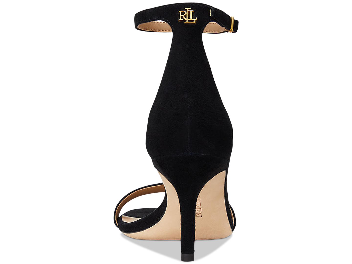Женские сандалии Lauren Ralph Lauren Allie Stiletto Heel, цвет: Чёрный замшевый — фото 3
