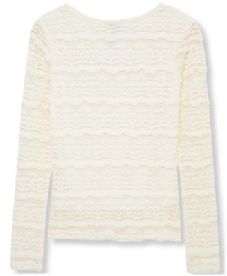 Girls' 7-16 Lace Long-Sleeve Top