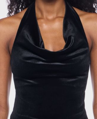Juniors' Halter Cowl Neck Top