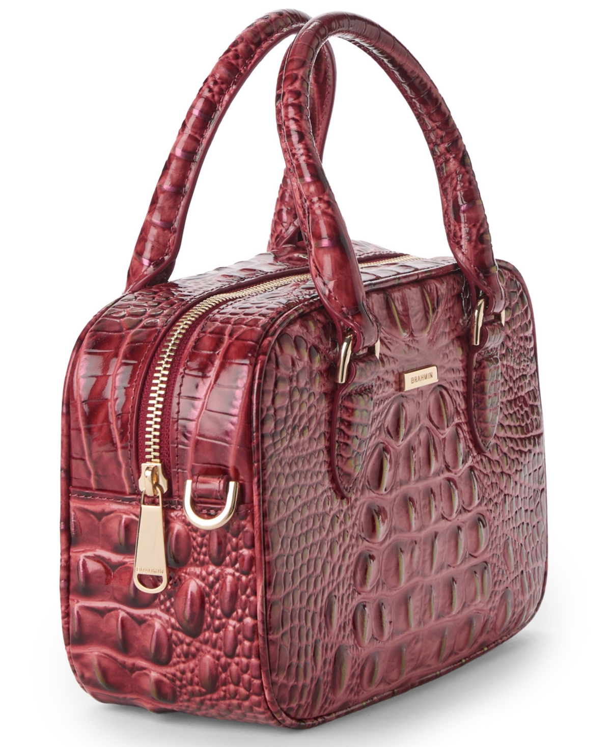 Brahmin Mara Buckle Small Satchel Bag In Purple
