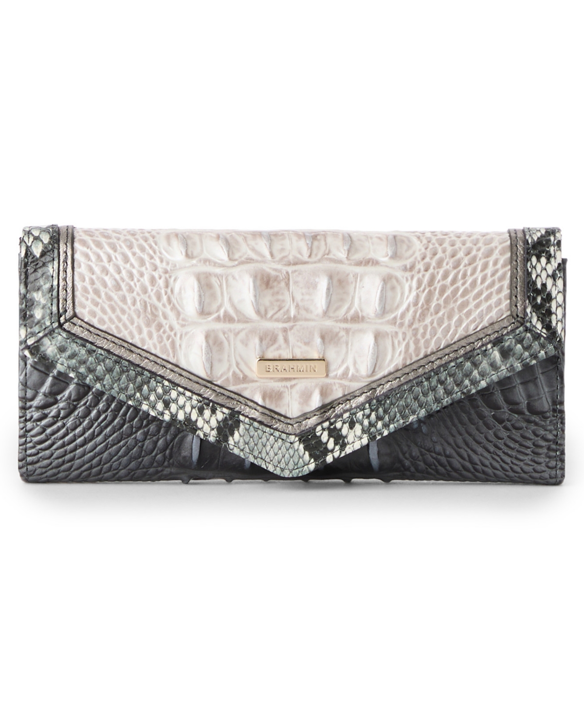 Brahmin Veronic Nottingham Chic Envelope-style Snap Wallet In Brown