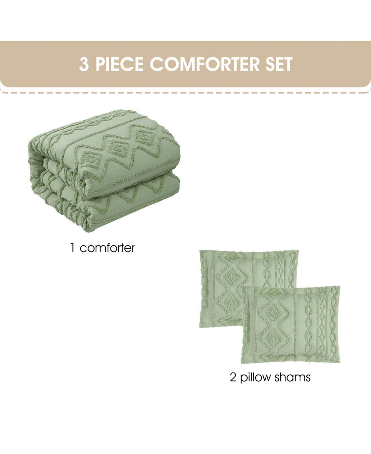 Stratford Park Aluma Geometric 3-pc. Comforter Set, King In Green