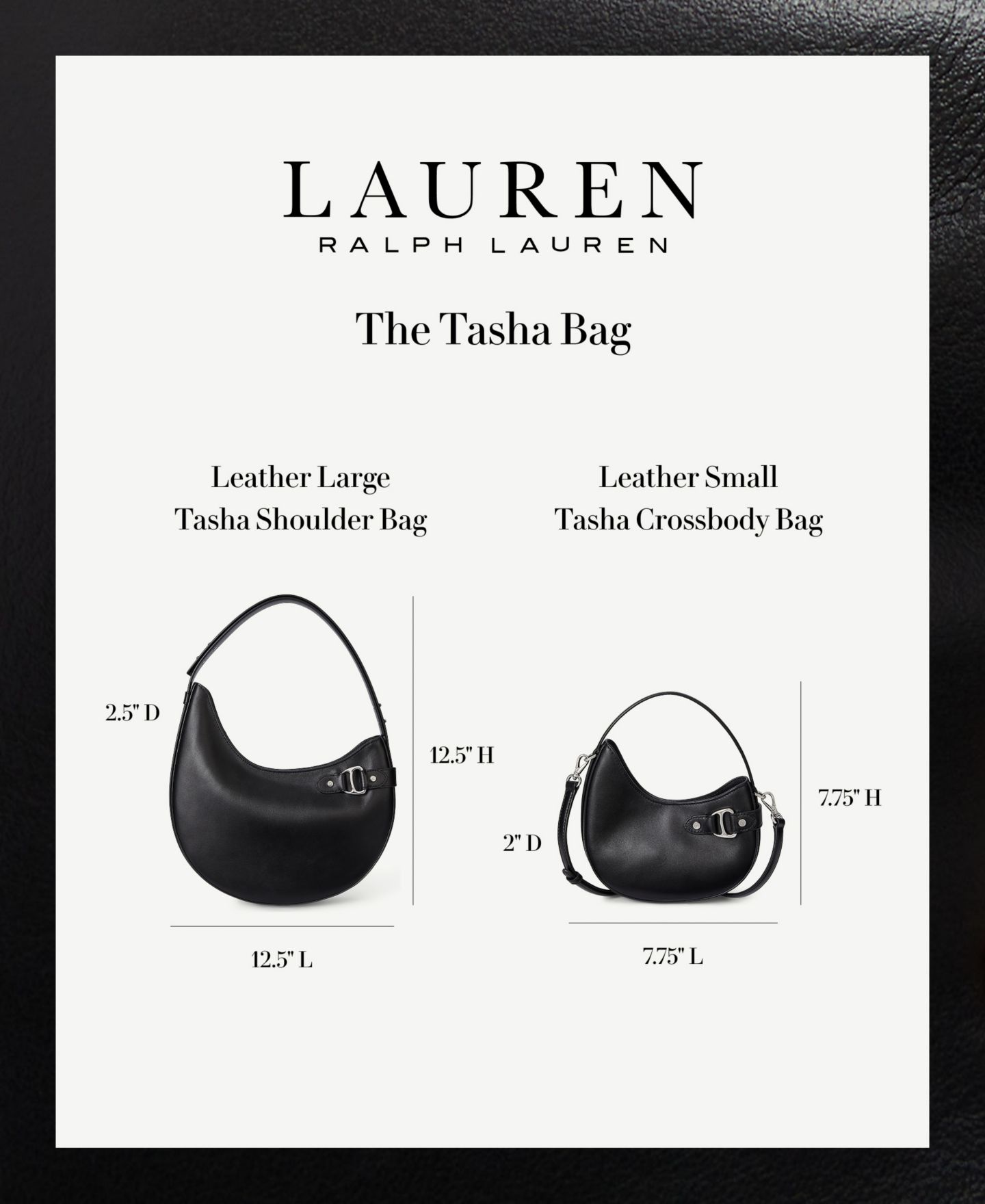 Женская сумка Lauren Ralph Lauren Leather Large Tasha Shoulder, цвет: Чёрный — фото 6
