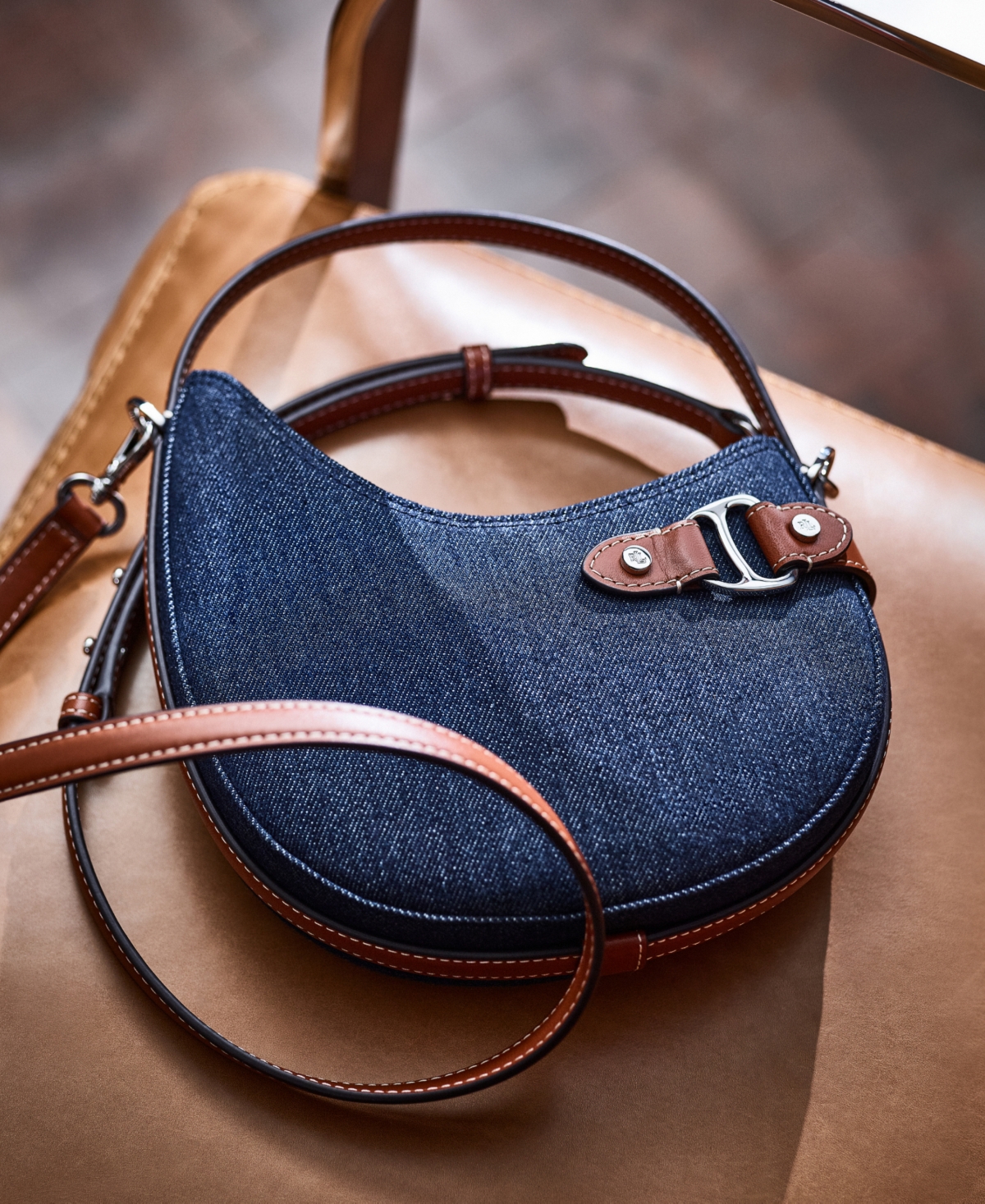 Lauren Ralph Lauren Tasha Small Denim Crossbody Bag