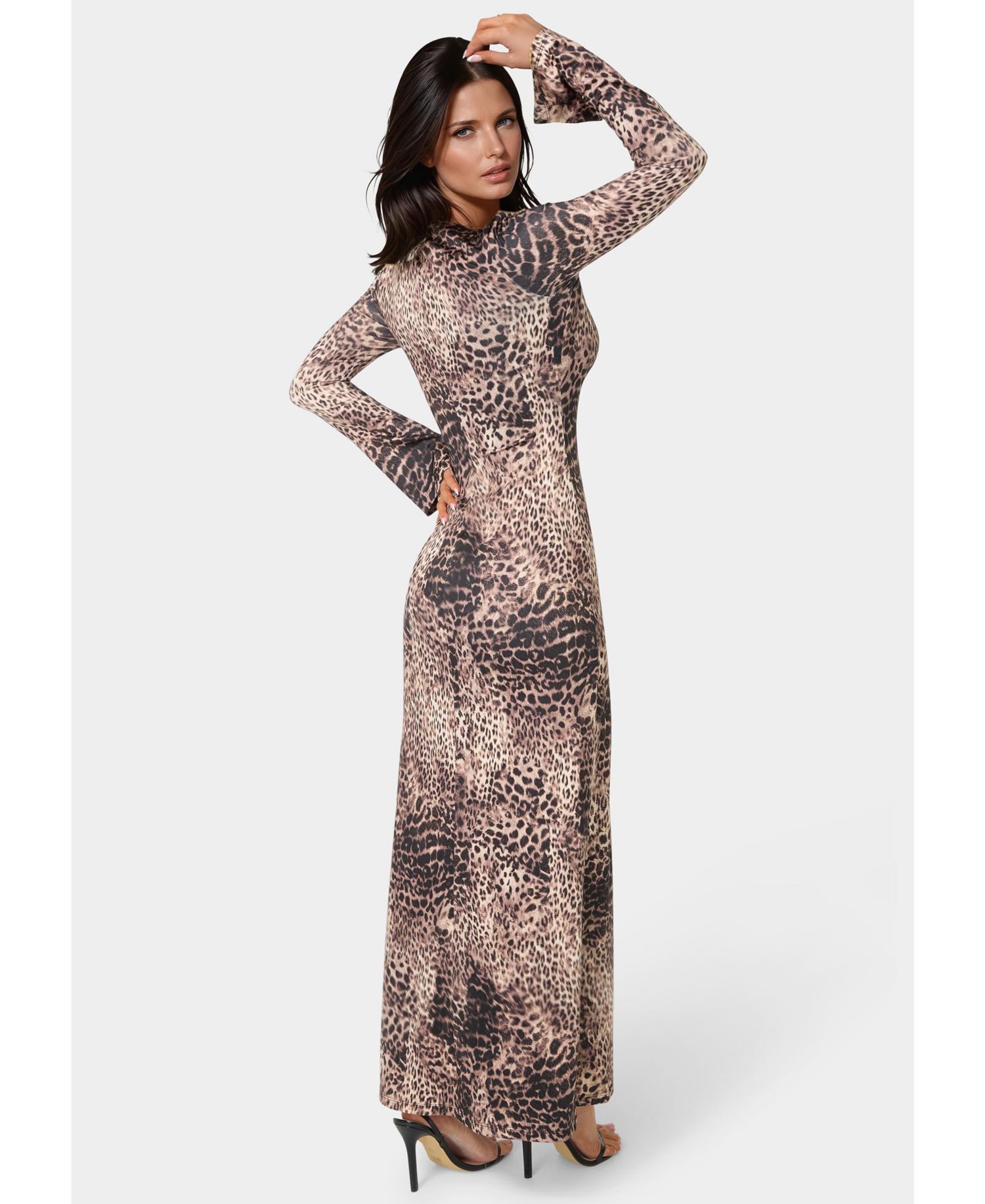 Women's Long Sleeve Keyhole Maxi Dress