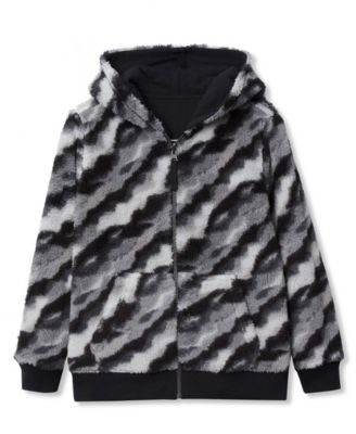 Girls Reversible High Pile Fleece Hoodie