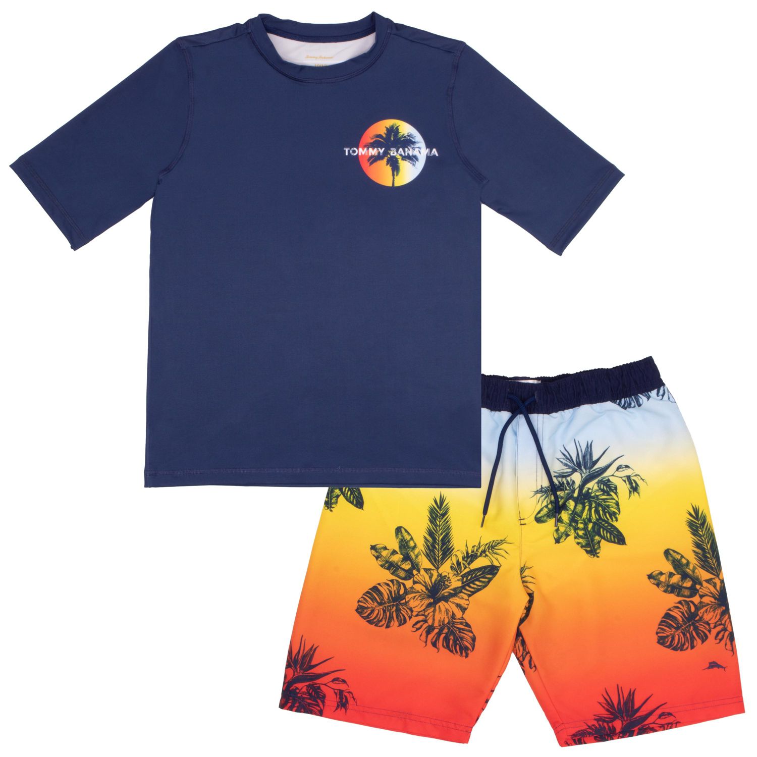 Big Boys Rash Guard and Swim Trunks 2-Piece Swimsuit Set