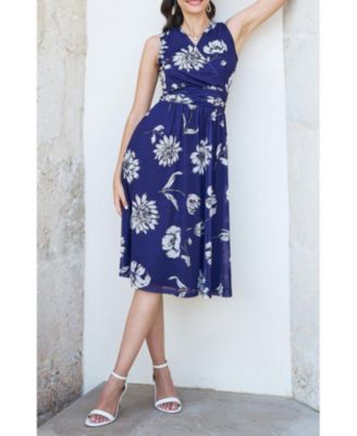 Women's Floral Print Stretch Mesh Dress