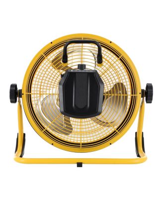 12 Inch Rechargeable Indoor/Outdoor Floor Fan (IPX4 Rated) in Yellow