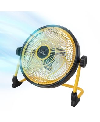 12 Inch Rechargeable Indoor/Outdoor Floor Fan (IPX4 Rated) in Yellow