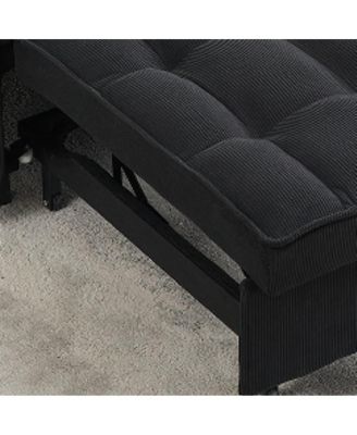 Corduroy Loveseat Sofa Bed with Adjustable Backrest, Pull-Out Tufted Sleeper Couch for Small Spaces, Dorms, Apartments-Maison Boucle