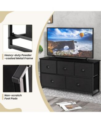 Dresser Storage Tower with 5 Foldable Cloth Storage Cubes