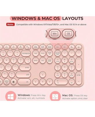 Wireless Keyboard And Mouse, USB & Type C 2-In-1 Receiver, SK73-3 Full Size Wireless Keyboard Mouse Combo,Compatible with Laptop, Desktop, PC