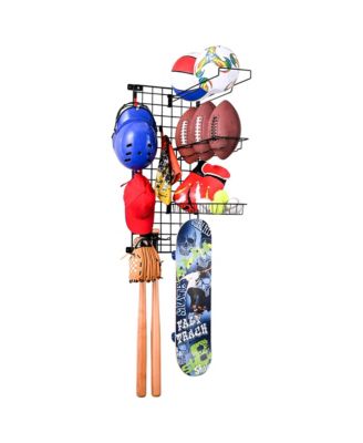 Sports 31x17" Equipment Wall Storage Panel, Wall Mount Garage Storage Organizer for Sports Gear and Bike