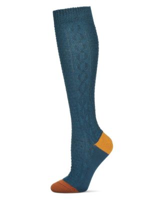 Women's Brick Twist Crosshatch Knit Knee High Sock