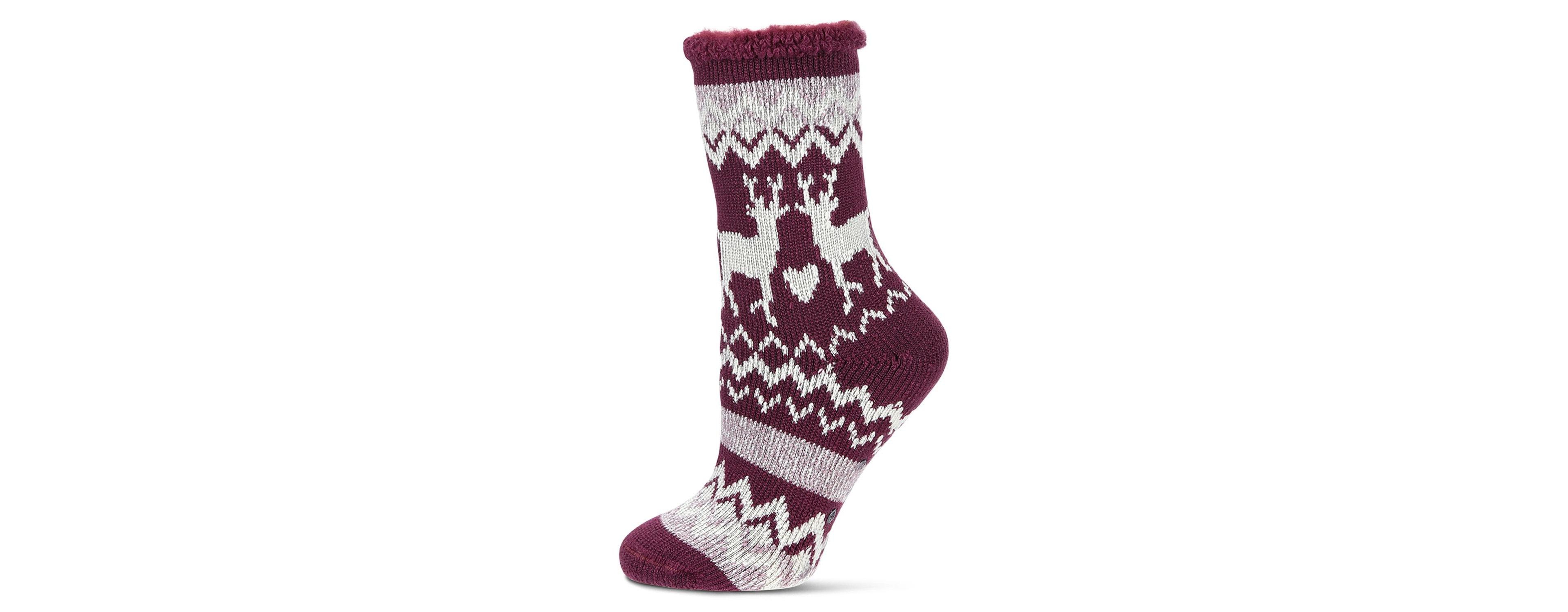 MeMoi Women's Reindeer Flake Cozy Warm Thermal Crew Socks