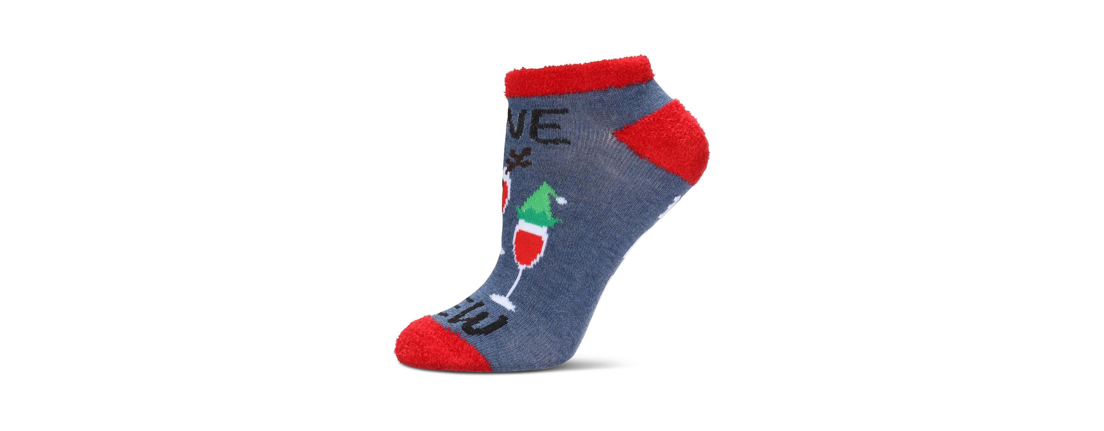 MeMoi Women's Tis The Season To Wine Low-Cut Non-Skid Socks