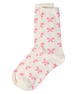 Women's "Bows" Cashmere Blend Crew Sock