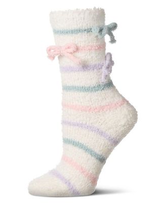 Women's Triple Bow Extra-Plush Non-Skid Cozy Crew Sock