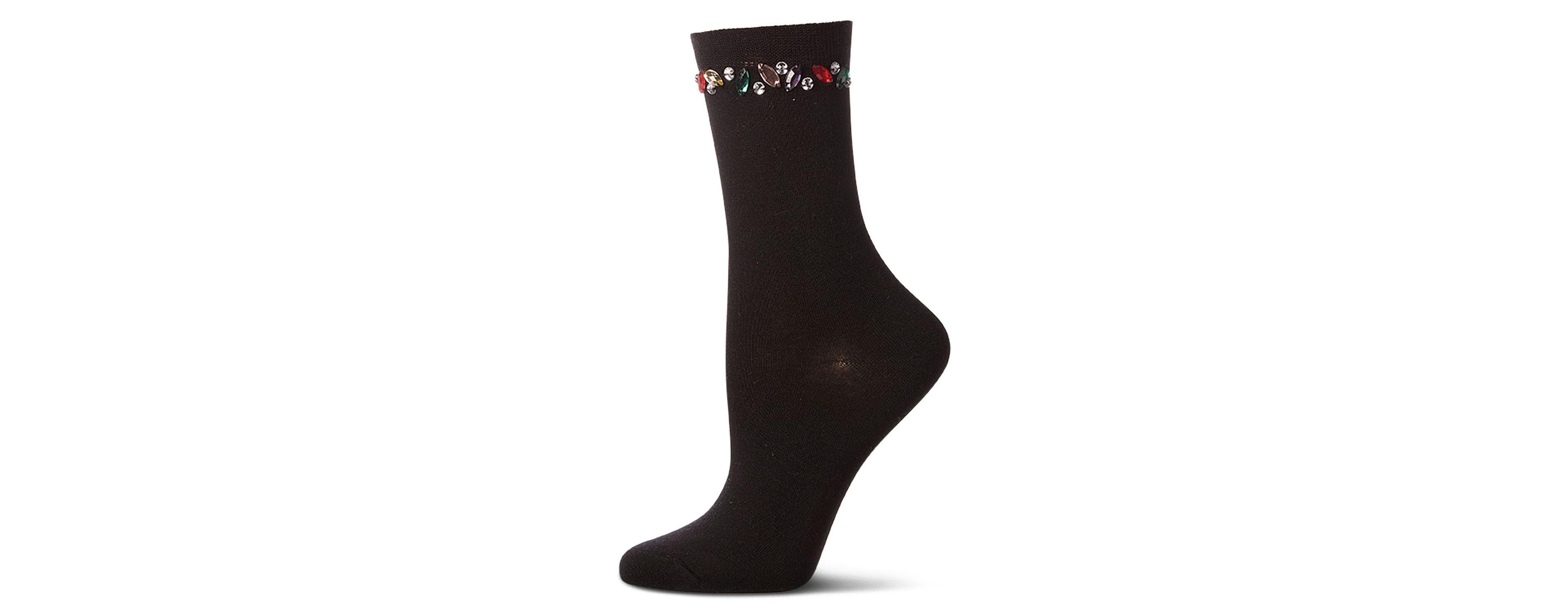 MeMoi Women's "Tossed Gems" Rayon Blend Fashion Crew Sock